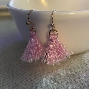 Pink tassel earrings